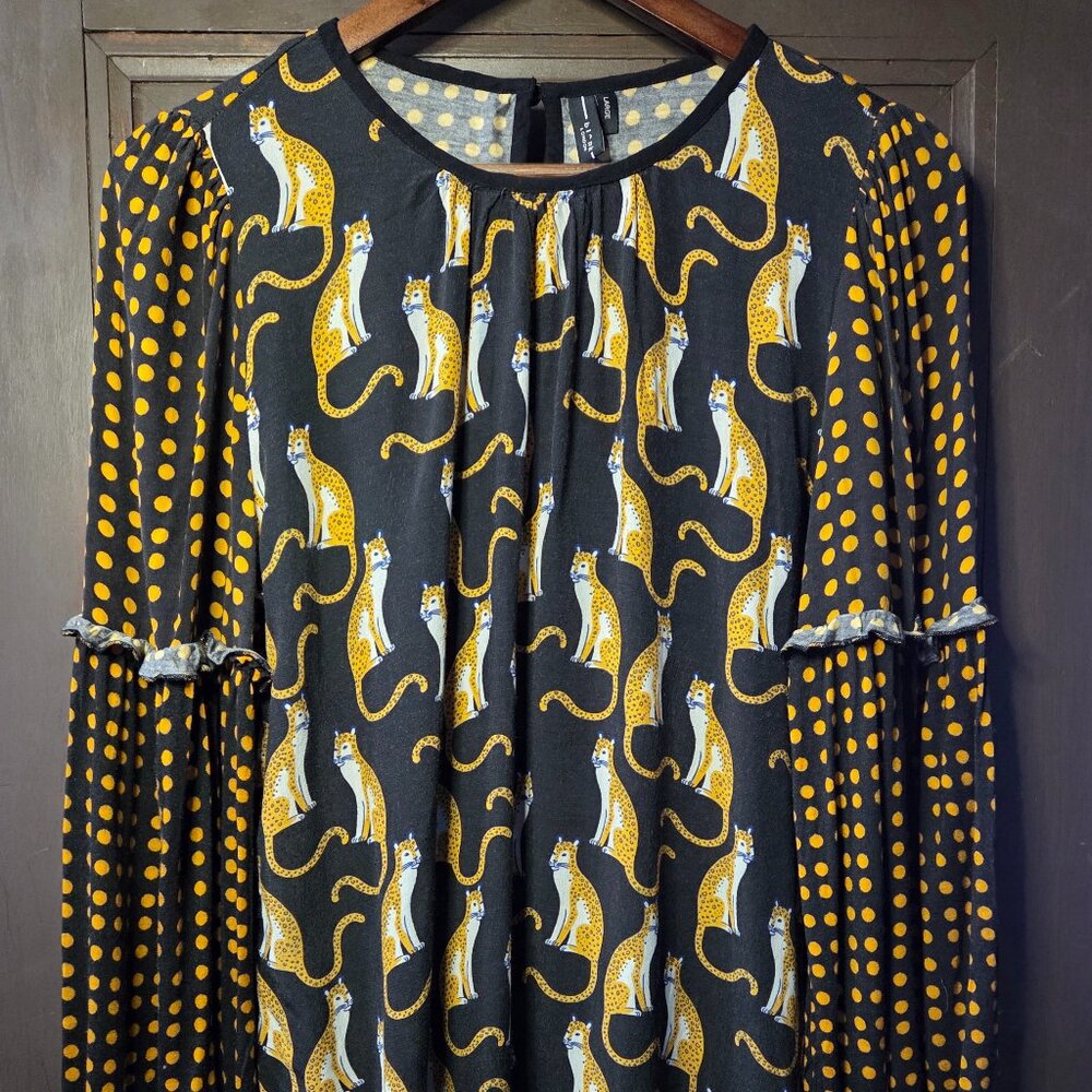 Anthropologie Blnk Blouse - leopard motif - L